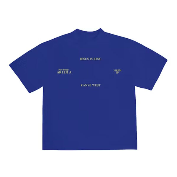 Kanye West Jesus Is King Vinyl I T-shirt Blue